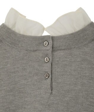 YECCA VECCA 2wayフリルクルーネックニット Gray