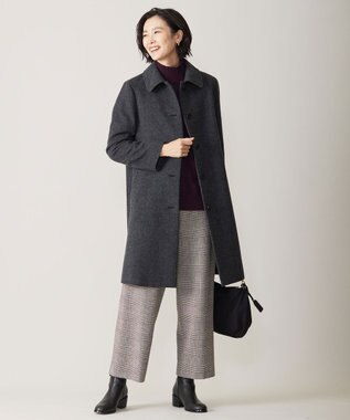 J.PRESS LADIES 【洗える】WOOL BLEND AIR ハイネック ニット パープル系