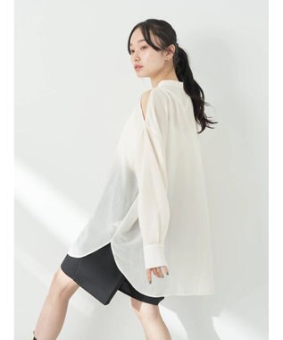 earth music&ecology ショルダースリットシャツ Off White