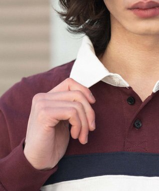 WEGO 【ユニセックス着用ITEM】ステッチロゴラガーシャツ ワイン