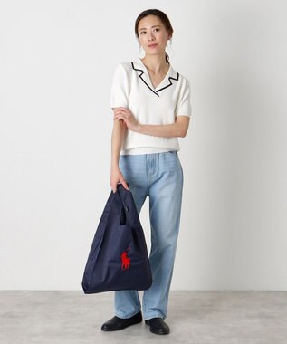 MOONBAT 【2WAY/ベルト付】POLO RALPH LAUREN ポロポニー刺繍 ベルト付レインバッグ ネイビーブルー