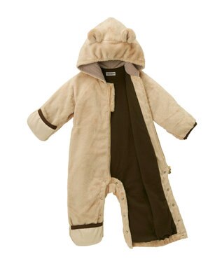 MIKI HOUSE HOT BISCUITS 【ミキハウス】【60-80cm】 マイクロファー カバーオール ライトブラウン