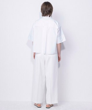 NAVE 【ReNAVE・セットアップ可/洗える/接触冷感/UVケア】コットンポリブロード クロップドシャツ ホワイト系