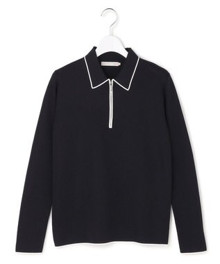 ICB シンセティックフルニードル ハーフジップニット ブラック