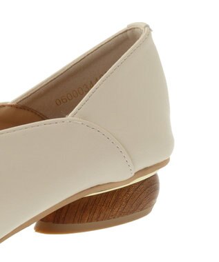 Green Parks ・ｍｉｎｉａ　ウッドヒールパンプス Ivory
