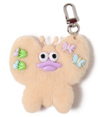 WEGO ぱたぱたちょうちょモンスターぬいぐるみキーホルダー オレンジ