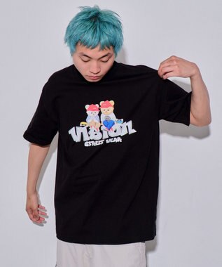WEGO 【ユニセックス着用ITEM/MLサイズ展開】別注VISIONベアグラフィックT（SS） ブラック