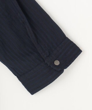 JOSEPH ABBOUD 【キングサイズ・2WAY/】ライトリバーシブルストライプシャツ ネイビー系1