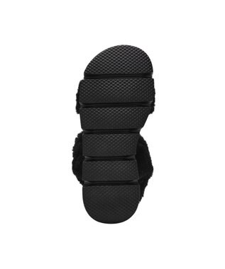 STEVE MADDEN BONKERS-F ファー厚底サンダル ブラック