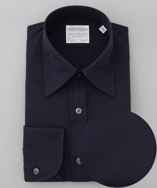 GOTAIRIKU 【形態安定】PREMIUMPLEATS_レギュラーカラー 通年ドレスシャツ（ネイビー） ネイビー系