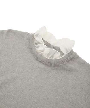 YECCA VECCA 2wayフリルクルーネックニット Gray