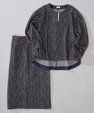組曲 L 【WEB限定】ニュアンスジャガード セットアップ ネイビー系3