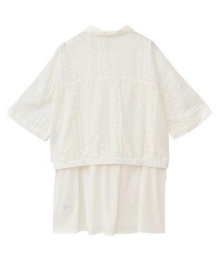 Green Parks Ｉ　ＳＥＴ２点　ギャザーシャツ＋布帛インナー Off White