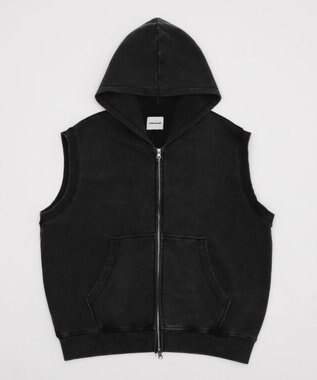 WEGO 【ユニセックス着用ITEM】ショートノースリーブZIPパーカー スミクロ
