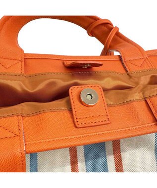 ROOTOTE 1070【幅広マチ】LT.デリ-ワイド-ストライプ-A 02：オレンジサックス