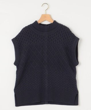 組曲 S 【WEB限定】バルキーニット ベスト ネイビー系