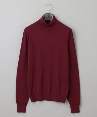 GOTAIRIKU 【家庭洗濯可能】イタリア糸 ハイゲージ タートルニット レッド系