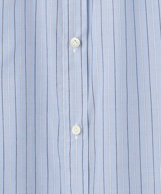 J.PRESS LADIES 【洗える】ウォッシャブルストライプ シャツカラー ブラウス サックスブルー系1