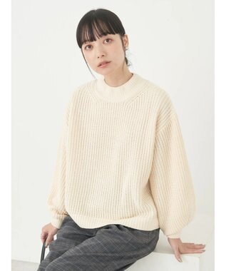 earth music&ecology マットベロアモールプルオーバー Ivory