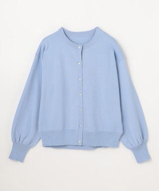 ANY スプリングカラーニットカーディガン ブルー
