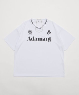 WEGO 【２点セット/ユニセックス着用ITEM/吸水速乾】アクセ付きメッシュロゴT（SS） ホワイト