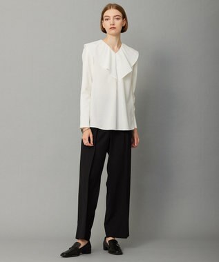 ICB L 【洗える】ハイゲージポンチ ラッフルカラープルオーバー オフホワイト系