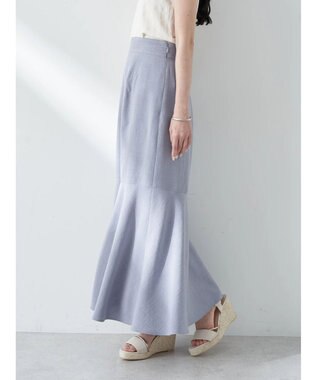 earth music&ecology リネンライクマーメイドスカート Grayish Blue