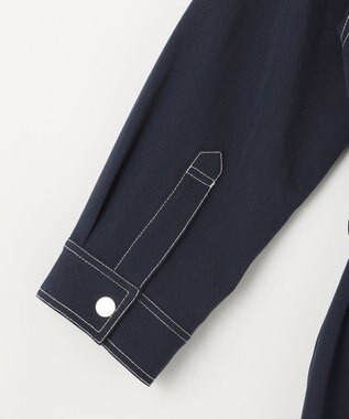 GRACE CONTINENTAL 配色ステッチワークシャツワンピース ネイビー