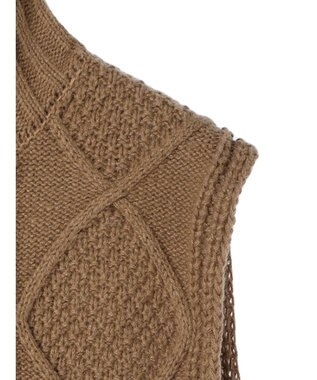 Green Parks ケーブルニットベスト Beige