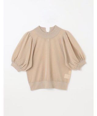 GRACE CONTINENTAL ラメシアーパフニットトップ ゴールド
