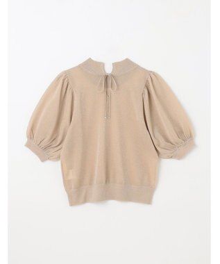 GRACE CONTINENTAL ラメシアーパフニットトップ ゴールド