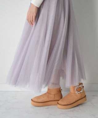 Bridget Birkin 【Bridget Birkin】バックルビジュームートンブーツ ベージュスウェード