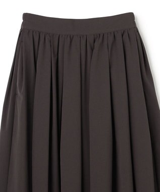 uncrave クールタッチカラータイプライター フレアスカート ダークブラウン