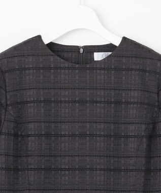 J.PRESS LADIES L SIMMOD ジャカード ボリュームスリーブ ワンピース ダークネイビー系