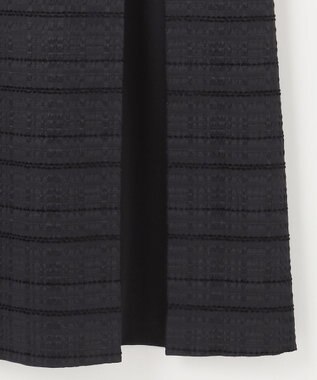 J.PRESS LADIES L SIMMOD ジャカード ボリュームスリーブ ワンピース ダークネイビー系