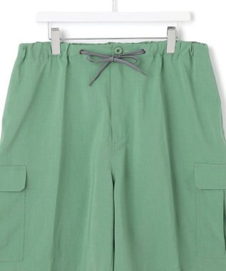 J.PRESS YORK STREET 【UNISEX】リネンライクイージーカーゴ ハーフパンツ ライトグリーン系