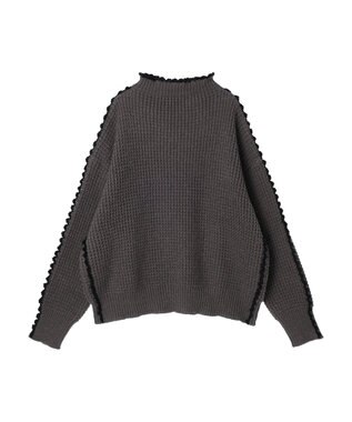 Green Parks ・Ｐｅｔｉｔ　Ｆｌｅｕｒ　ハイショクパイピングニット Charcoal Gray