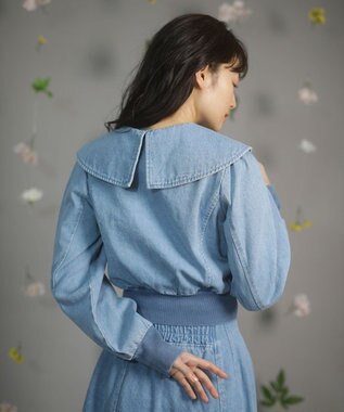 Green Parks ｄａｚｚｌｉｎ　襟付きデニムショートｚｉｐブルゾ Indigo