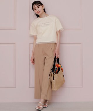 ANY SIS 【ストレッチ・接触冷感・撥水・UVカット・洗える】エアリーストレッチ ワイドパンツ ベージュ