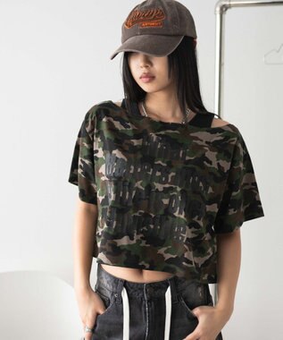 WEGO グラフィックオフショルショートT 柄1