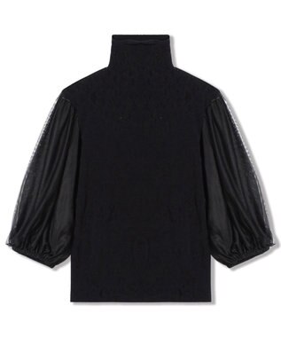 Chacott 【ノーソーイングニット】チュールスリーブハイネックトップ