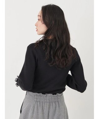 earth music&ecology レースドッキングリブニット Black