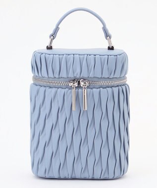 LA BAGAGERIE 【MONICA】ランダムプリーツバニティバッグ ブルー