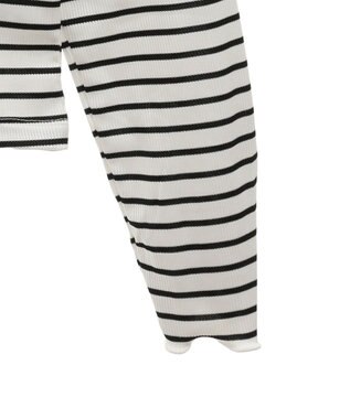 earth music&ecology シャーリングスリーブリブタートルプルオーバー Border