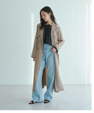 YECCA VECCA ORGABITS切替ストレートデニム Light Indigo