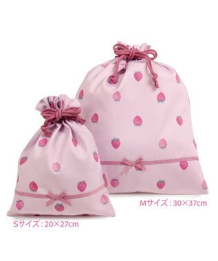 Mother garden マザーガーデン 野いちご 巾着 大《レトロストロベリー柄》 レトロストロベリー柄