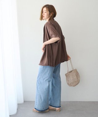 YECCA VECCA ハーフスリーブライトジャケット Brown