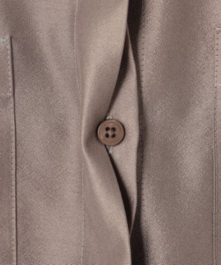 自由区 L シャイニーオーガンジーシアー シャツ カーキ