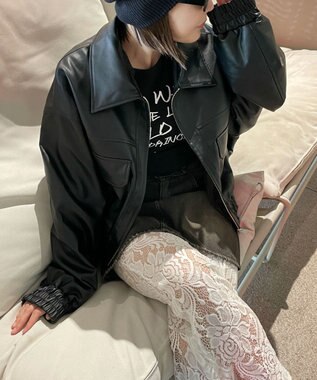 WEGO PUショートブルゾン ブラック