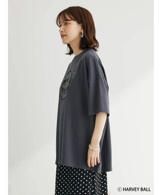 Green Parks Ｓｍｉｌｅｙ　Ｆａｃｅ／スマイル＋ロゴＢｉｇＴシャツ Charcoal Gray